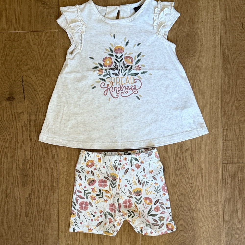 Floral Print Top and Shorts Set